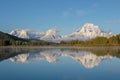 Teton Scenic Landscape Reflection in Early Fall Royalty Free Stock Photo