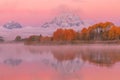 Scenic Teton Fall Reflection Landscape Royalty Free Stock Photo