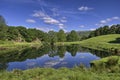 Scenic reflections in river