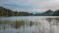 Scenic Rheintalersee in the Alpach and Kramsach lake area in Tyrol in the early morning Royalty Free Stock Photo