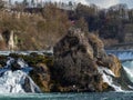 Scenic Rhine Falls in Switzerland