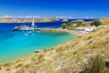 Scenic Rhodes island, Lindos bay and beach. Greece Royalty Free Stock Photo