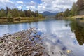 Scenic river in Cataldo, Idaho. Royalty Free Stock Photo