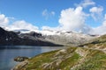 Scenic road along the fjords with mountains