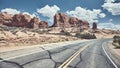 Scenic road in Arches National Park, Utah, USA Royalty Free Stock Photo