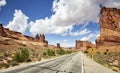 Scenic road in Arches National Park in Utah, USA Royalty Free Stock Photo