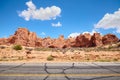 Scenic road in Arches National Park, USA Royalty Free Stock Photo