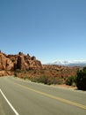 Scenic drive through Arches National Park, Utah, USA. Royalty Free Stock Photo