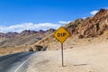 Scenic road Artists Drive in Death valley with colorful stones, Royalty Free Stock Photo