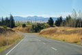 Scenic road in Canterbury area, New Zealand Royalty Free Stock Photo