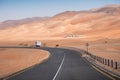 Scenic road in Empty Quarter desert in Abu Dhabi in the UAE, Middle East Royalty Free Stock Photo