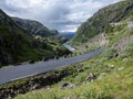 scenic road forms a diversion of route 13 through beautiful mountain landscape in Norway Royalty Free Stock Photo