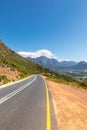 Scenic road at Franschhoek valley with its famous wineries Royalty Free Stock Photo