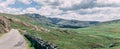 The scenic road of Healy Pass, a 12 km route through the borderlands of County Cork and County Kerry in Ireland Royalty Free Stock Photo