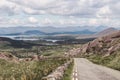 The scenic road of Healy Pass, a 12 km route through the borderlands of County Cork and County Kerry in Ireland