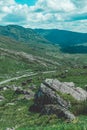 The scenic road of Healy Pass, a 12 km route through the borderlands of County Cork and County Kerry in Ireland Royalty Free Stock Photo