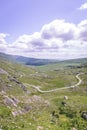 The scenic road of Healy Pass, a 12 km route through the borderlands of County Cork and County Kerry in Ireland Royalty Free Stock Photo