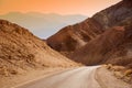 Scenic road in the desert of Death valley national park, USA Royalty Free Stock Photo