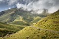 Scenic road mountain pass in Iraty mountains, basque country, france