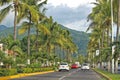 Scenic road through palm grove Puerto Vallarta