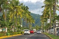 Scenic road through palm grove Puerto Vallarta