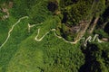 Scenic road with rocks in canyons in Santa Catarina, Brazil. Aerial view