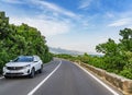 Scenic road. Road is surrounded by a magnificent natural landscape.