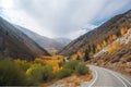 scenic road trip through the mountains, with views of the changing seasons Royalty Free Stock Photo