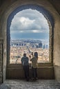 Scenic rock arch balcony overlooking the Napoli