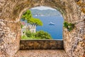 Rock balcony with seascape view of Portofino, Ligurian Coastline