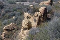 Scenic rock formation along the Temescal Ridge Trail in Los Angeles, California Royalty Free Stock Photo