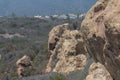 Scenic rock formation along the Temescal Ridge Trail in Los Angeles, California Royalty Free Stock Photo