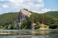 Scenic rock near Agidel river in Bashkortostan