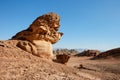Scenic rock in shape of mushroom in stone desert