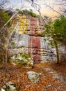 Scenic rocks erosion formation on Twin Arches trail in Big South Fork recreation area Royalty Free Stock Photo