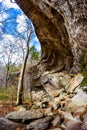 Scenic rocks erosion formation on Twin Arches trail in Big South Fork recreation area Royalty Free Stock Photo