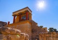 Scenic ruins of the Minoan Palace of Knossos on Crete, Greece Royalty Free Stock Photo