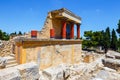 Scenic ruins of the Minoan Palace of Knossos on Crete