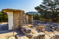 Scenic ruins of the Minoan Palace of Knossos. Knossos palace is the largest Bronze Age archaeological site on Crete of Minoan Royalty Free Stock Photo