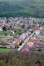 Scenic rural landscape, aerial view on village