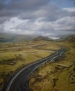 Scenic rural road through lava fields in Iceland Royalty Free Stock Photo