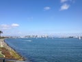 Scenic San Diego skyline from the bay Royalty Free Stock Photo