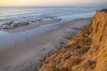 Scenic sea and beach landscape at Del Mar Southern California at sunset Royalty Free Stock Photo