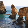 Portugal Algarve Lagos, Sea Cliffs, Kayaks Cave Tour