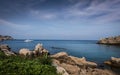 Scenic sea coast landscape at Kalithea Bay, Rhodes, Greece. Royalty Free Stock Photo