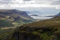 Scenic sea view from The Glymur Waterfall Royalty Free Stock Photo