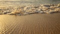 Scenic seascape. Milky foam waves at the beach. Sunset time. Waterscape for background. Selected soft art focus. Sunlight Royalty Free Stock Photo