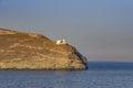 Scenic seascape view near Lighthouse Tamelos located on the Tamelos cape, at the south side of Kea island, Greece