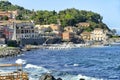 Scenic seascape and volcanic rocky coast at Aci Trezza Sicily