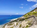 Scenic serpentine road on Lefkada island, Greece Royalty Free Stock Photo